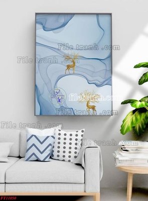 File in trần File tranh bộ hiện đại FT11050 (bản gốc 3D) sống động