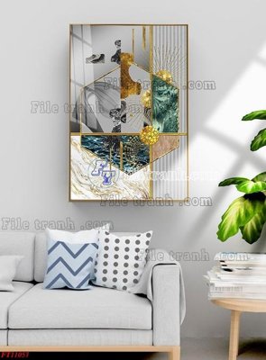 File ảnh File tranh bộ hiện đại FT11057 (gốc) in standee