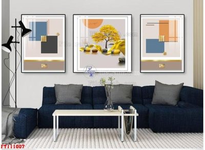 Ảnh gốc file in lụa File tranh hiện đại pha lê gương FT111007 chi tiết