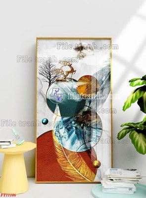 Tải file File tranh bộ hiện đại FT11106 (gốc) in tranh tráng gương