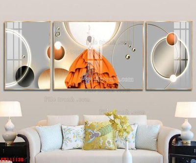 File gốc in tráng gương File tranh hiện đại pha lê gương FT111138 chi tiết