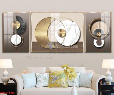 File gốc File tranh hiện đại pha lê gương FT111176 (in lụa) tranh mã đáo