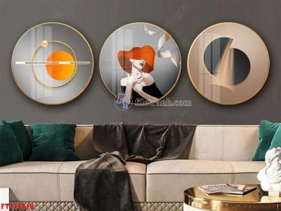 File in lụa File tranh hiện đại pha lê gương FT111512 (tân cổ điển) File tranh hiện đại pha lê gương FT111512