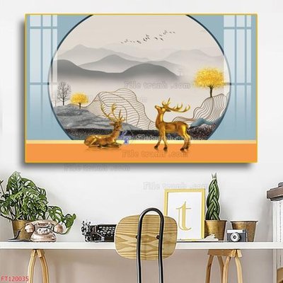 File in trần File tranh hiện đại pha lê gương FT120035 (bản gốc) mây trời