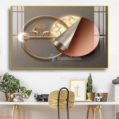 File gốc File tranh hiện đại pha lê gương FT120038 (ảnh chi tiết) để in trần
