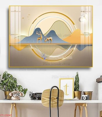 Ảnh gốc File tranh hiện đại pha lê gương FT120047 (độ nét cao) in mica