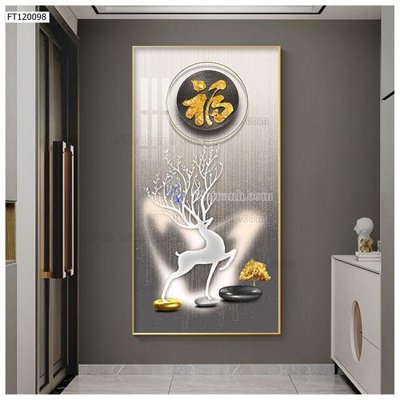 File in trần File tranh hiện đại pha lê gương FT120098 (bản gốc) hoa văn