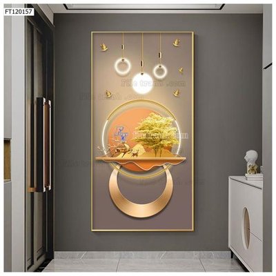 File gốc File tranh hiện đại pha lê gương FT120157 (in lụa) tranh mã đáo