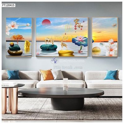 File tranh File tranh hiện đại pha lê gương FT120415 (bản gốc) treo quán cafe