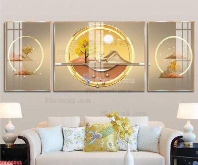 Download file gốc File tranh bộ hiện đại FT121011 (in mica) trong suốt