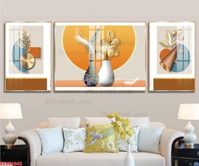 File tranh File tranh bộ hiện đại FT121042 (bản gốc) in lụa 5D