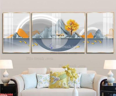 File gốc File tranh bộ hiện đại FT121056 (in lụa) cao cấp