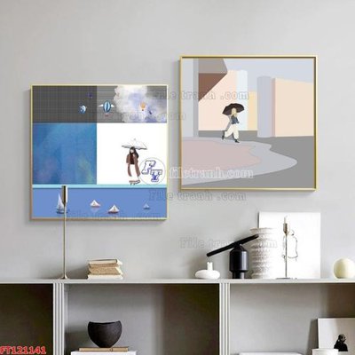 File gốc File tranh bộ hiện đại FT121141 (in 3D) nghệ thuật