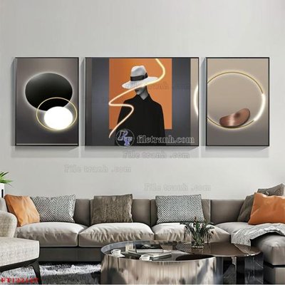 File gốc File tranh bộ hiện đại FT122147 (in lụa) tranh mã đáo