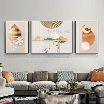 Tải file File tranh bộ hiện đại FT122195 (gốc) chủ đề phong thủy