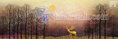 File tranh File tranh bộ hiện đại FT124207 (bản gốc) in lụa 5D