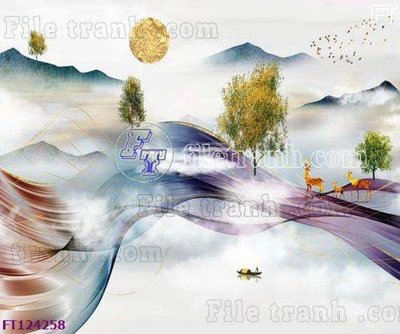 File gốc in ấn File tranh bộ hiện đại FT124258 chuẩn màu CMYK