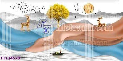 File tranh File tranh bộ hiện đại FT124570 (bản gốc) in lụa 5D