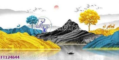 Download file gốc File tranh bộ hiện đại FT124644 (in lụa) hoa lá