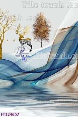 File in trần File tranh bộ hiện đại FT124657 (bản gốc) phong cảnh