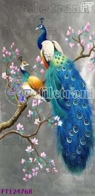 File gốc File tranh bộ hiện đại FT124768 (in lụa) hoa văn cổ điển