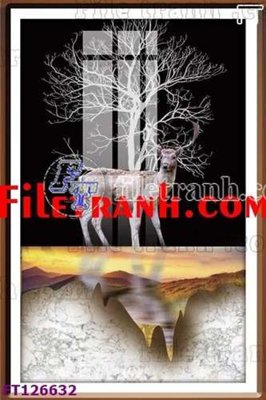 File in trần File tranh bộ hiện đại FT126632 (bản gốc) bầu trời
