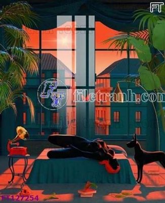 File in trần File tranh bộ hiện đại FT127254 (bản gốc) trời sao