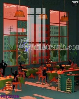 File in trần File tranh bộ hiện đại FT127259 (bản gốc) mây trời