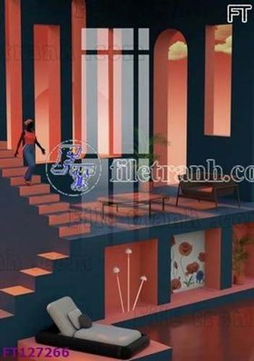 File in trần File tranh bộ hiện đại FT127266 (file gốc) xuyên sáng