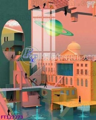 File gốc File tranh bộ hiện đại FT127273 (in mica) làm quà tặng