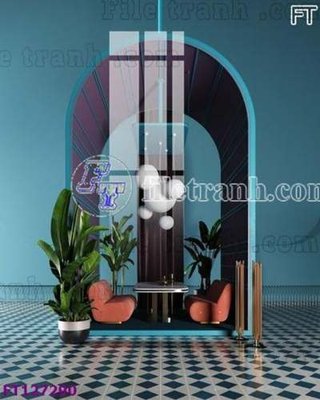 File gốc File tranh bộ hiện đại FT127290 (in lụa) tranh phong thủy