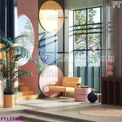 File gốc File tranh bộ hiện đại FT127298 cho in ấn và thiết kế