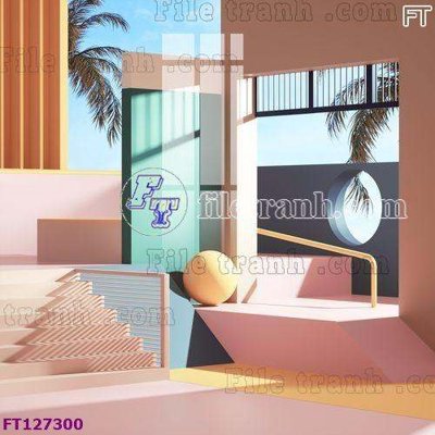 File gốc File tranh bộ hiện đại FT127300 (chuẩn màu) cho in offset