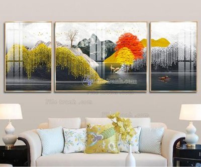 File tranh File tranh hiện đại pha lê gương FT144 (bản gốc) in lụa dán tường