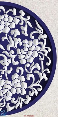 File in trần Tranh trang trí lối vào FT15059 (bản gốc) hoa văn