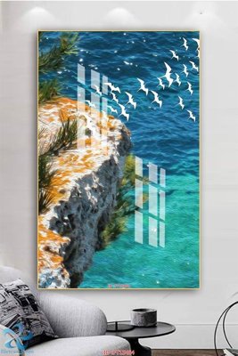 Download file gốc Tranh trang trí lối vào FT15464 (in lụa) hoa lá