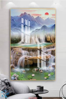 File in trần Tranh trang trí lối vào FT15624 (file gốc) phong thủy