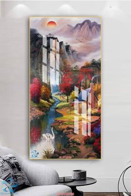 File gốc Tranh trang trí lối vào FT15736 (in tráng gương) hiện đại