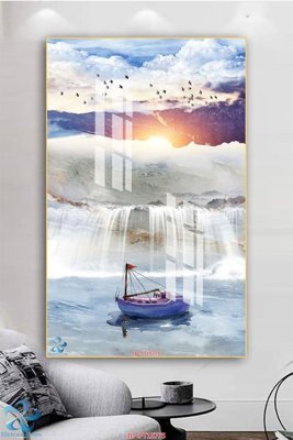 File gốc Tranh trang trí lối vào FT15775 (in tráng gương) sang trọng