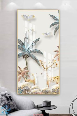 File gốc Tranh trang trí lối vào FT15781 (in lụa) tranh mã đáo