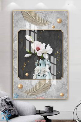 File gốc Tranh trang trí lối vào FT15966 (in lụa) tranh phong thủy