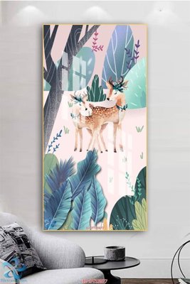 File in mica Tranh trang trí lối vào FT15977 (bản gốc) làm vách ngăn