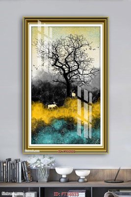 File tranh gốc in trần nhà Tranh trang trí lối vào FT16033 3D