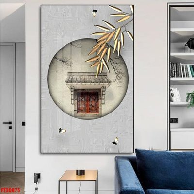 Ảnh gốc File tranh đơn lối vào FT20875 (siêu chi tiết) để in ấn