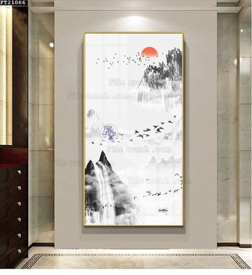 File tranh File tranh đơn lối vào FT21066 (gốc) in trên kính