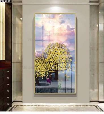 File gốc File tranh đơn lối vào FT21129 (in mica) trang trí