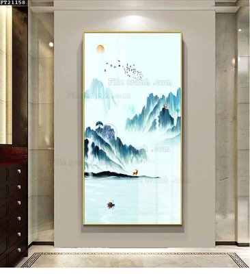 File gốc File tranh đơn lối vào FT21158 (in lụa) chi tiết cao