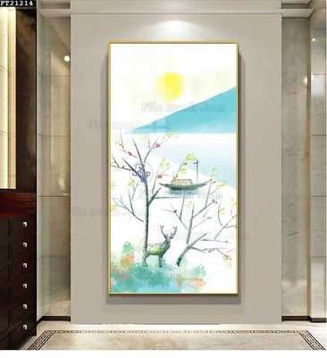 File in trần File tranh đơn lối vào FT21214 (bản gốc) hoa văn