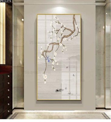 File in trần File tranh đơn lối vào FT21276 (file gốc) hoa văn 3D