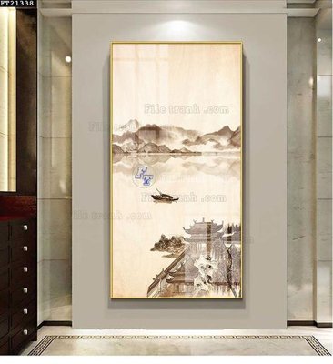 File gốc File tranh đơn lối vào FT21338 (in lụa) tranh mã đáo